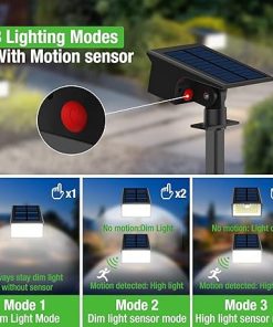 Nipify Solar Spot Lights Outdoor Motion Sensor 6 Pack 62 LED Waterproof 2