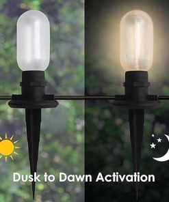 Solar Powered String Lights 25 Feet 12 LED Bulbs for Home Decor 2