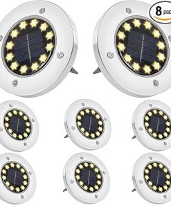 Upgraded 12 LED Solar Ground Lights for Lawn Patio Pathway Yard