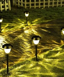 Garden Solar Lights 4pcs Stainless Steel LED Lawn Lamps Waterproof