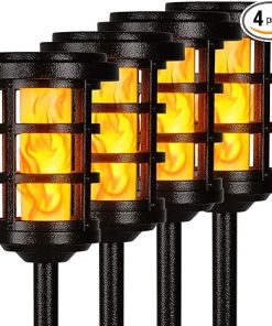 Heavy Duty Solar Landscape Lights 4 Pack Antique Bronze Pathway Decor