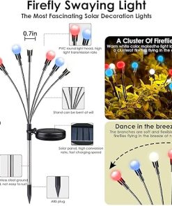 8 Pack Red White Blue Solar Firefly Lights for Patriotic Outdoors 2