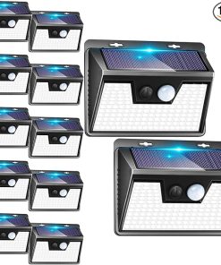 Nipify Solar Outdoor Motion Sensor Lights 140 LED 12 Pack Waterproof