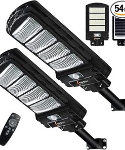 2 Pack Solar Street Lights 200W 6000LM Motion Flood Lights IP66