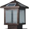 Outdoor Waterproof Solar Post Light Decorative Column Lantern 4
