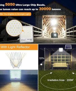 Solar Flood Lights 2 Pack 600w IP67 Waterproof 32000LM LED Outdoor 2