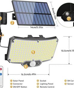 234 LED Solar Outdoor Lights with 3 Modes Motion Sensor Flood Lamp 2