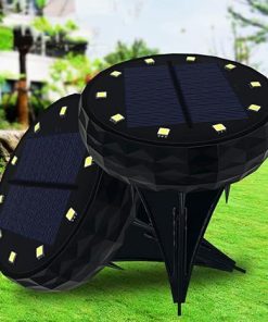 2 Pack Solar Ground Lights with 10 LED for Outdoor Landscape Use