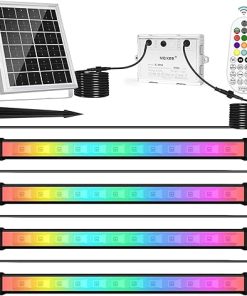 MEIKEE RGBW Solar LED Wall Washer Light IP66 Waterproof Color Changing