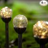 4 Pack Solar Glass Crackle Ball Lights for Outdoor Pathway Decor