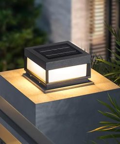 Modern Solar Post Light Waterproof LED Lantern for Outdoor Decor