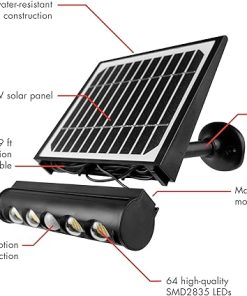 Wagan EL8567 1000 Lumen Solar Wall Flood Light for Outdoor Use 2