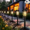 Alpine 20 Inch Outdoor Solar LED Pathway Torch Lights Set of 6 4