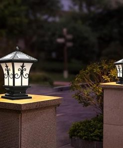 Aluminum LED Solar Pillar Lamp for Outdoor Garden Landscape Decor 2