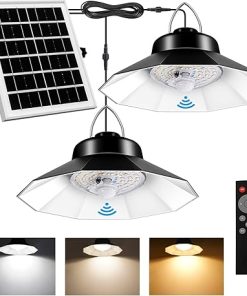 Aqonsie Dual Solar Shed Lights with 5 Modes and Remote Control