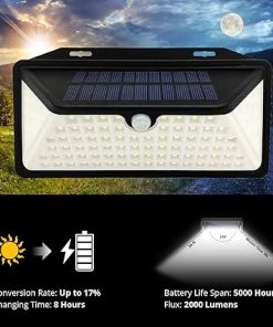 Upgraded 100 LED Solar Outdoor Wall Light with 3 Modes IP65 4 Pack 2