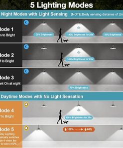 Dimmable Solar Pendant Lights for Outdoor Shed with Motion Sensor 2