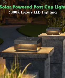 Modern Solar Post Light 7.9″ Waterproof LED Outdoor Pillar Lamp 2
