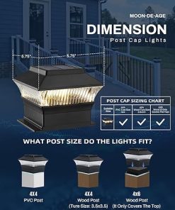 25 Lumens Solar Fence Post Lights for 4×4 Wooden Posts, 8 Pack 2