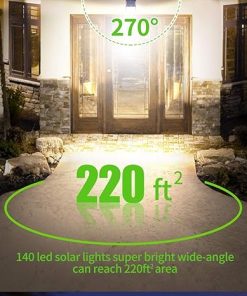 Outdoor Solar Motion Sensor Lights 140 LED 270° Wide-Angle 3000 Lumens 2