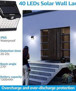 TORCHSTAR 8-Pack Waterproof Solar Motion Sensor LED Lights 6500K 2