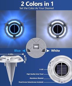 12 Pack Solar Driveway Lights IP67 Waterproof Outdoor Dock Lights 2