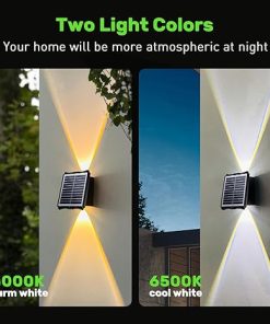 Solar Wall Lights Up and Down Lighting Outdoor Spot Lights 4 Pack 2