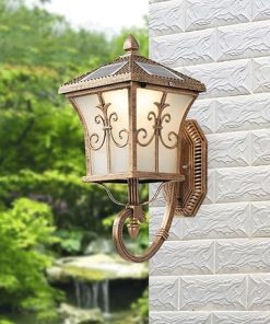 Solar Outdoor Wall Light with Frosted Glass Remote Control Sconce 2