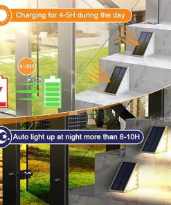 Nordikhome 2024 Solar Stair Lights Outdoor Wireless LED Set of 6 2