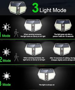Outdoor Solar Motion Sensor Lamp 4 Pack IP65 Waterproof 6000K LED 2