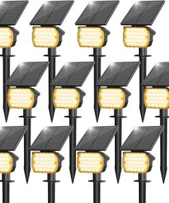 Solar Landscape Spotlights Adjustable Outdoor IP67 Waterproof 12 Pack