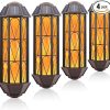 Waterproof Solar Flame Lights with Auto On/Off, 4 Pack for Outdoors