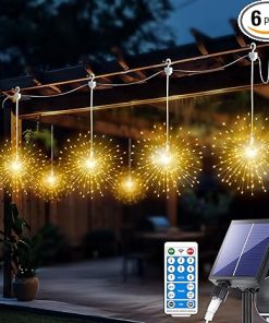 1200 LED Solar Starburst Lights with Remote Waterproof for Outdoors