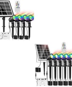 Color Changing Solar Spot Lights Outdoor with Remote Control, IP66