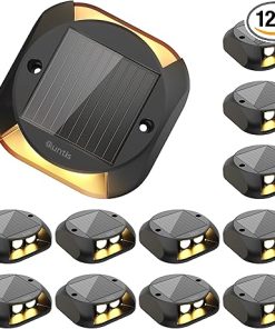 Quntis 12 Pack Solar Deck Lights Waterproof LED for Driveway Garden