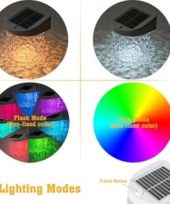 Solar Outdoor Fence Lights IP65 Waterproof 4 Color Modes 8 Pack 2