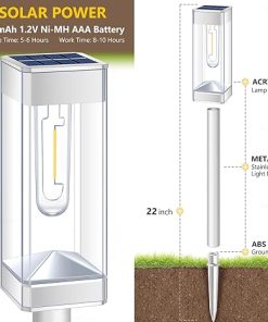 8 Pack Solar Pathway Lights Waterproof LED Garden Lights for Outdoors 2