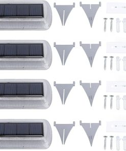 Solar Powered Ground Light 4 Pack Warm 3000K IP65 Waterproof Outdoor