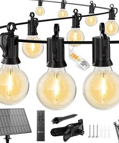 Brightown 208FT Solar String Lights with Remote and 102 Shatterproof Bulbs