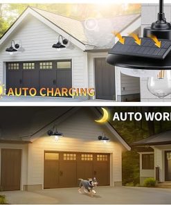 Solar Barn Light with Motion Sensor and 3 Lighting Modes, 2-Pack 2