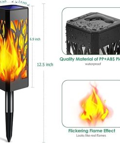 TomCare Solar Lights Flickering Flame Heavy Duty Waterproof Outdoor Decor 2