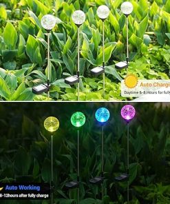 6 Pack Color-Changing Solar Globe Lights for Garden and Pathway 2