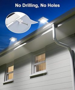 8 Pack White Solar Gutter Lights Outdoor Waterproof 12 LEDs Garden Lamp 2