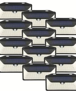 WBM Smart 100 LED Solar Wall Lights for Outdoor Security 12 Pack