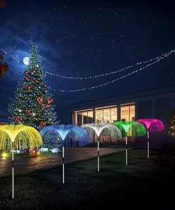 Waterproof Solar Lights 5 Pack Color Changing Flowers for Garden Decor 2