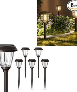 XMCOSY Solar Lights Outdoor Waterproof IP65 10/25 LM LED 6 Pack