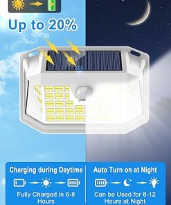 Solar Motion Lights Outdoor 6 Pack 188 LED Waterproof Security Flood 2