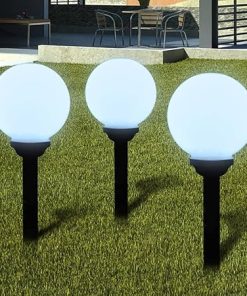Solar Pathway Lamps 3-Piece Set Durable Adjustable Lighting for Outdoors 2
