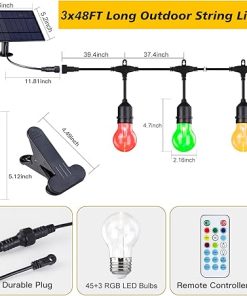 144FT Solar String Lights Waterproof LED Remote 8 Modes for Outdoors 2