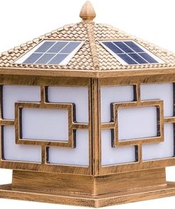 Retro Aluminum Solar Post Lights for Outdoor Garden and Patio Decor